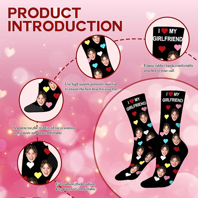 Artsadd Custom Face Socks for Women Men Cat Dog Lovers, Customized Unisex Funny - Image 5