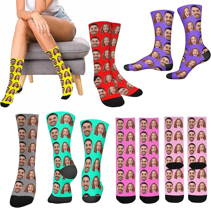 Artsadd Custom Face Socks for Dad Fathers Day Gift Novelty Personalized Photo - Image 4