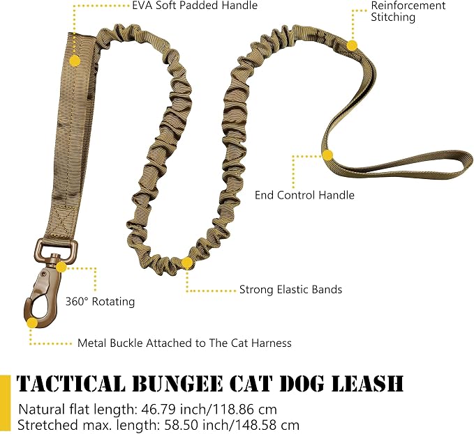 Tactical Cat Harness and Leash for Walking Escape Proof, Adjustable Military K9 - Image 3