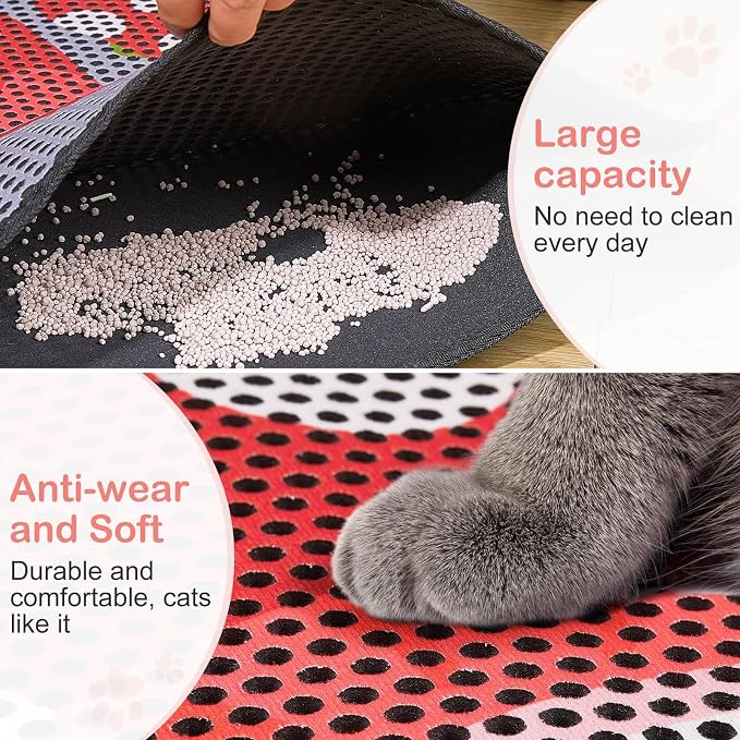 Bienbee Cat Litter Mat, Double Layer Litter Mat - Image 3