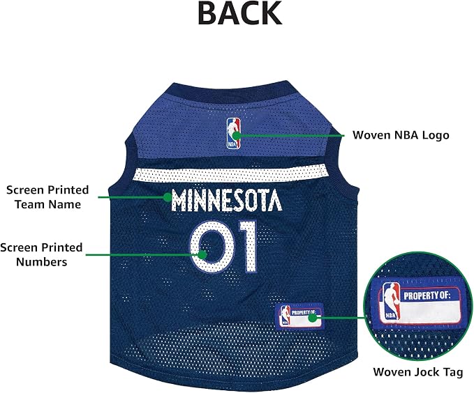 Pets First NBA Minnesota Timberwolves Dog Jersey, X-Large - Image 5