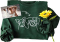 Custom Dog Portrait Embroidered Sweatshirt Pet Photo Embroidery Design Your Pet by ROSLILY