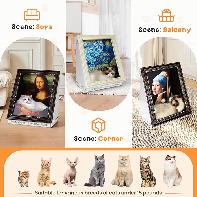 Mona Lisa Cat Bed Painting Cat Scratcher - Image 5