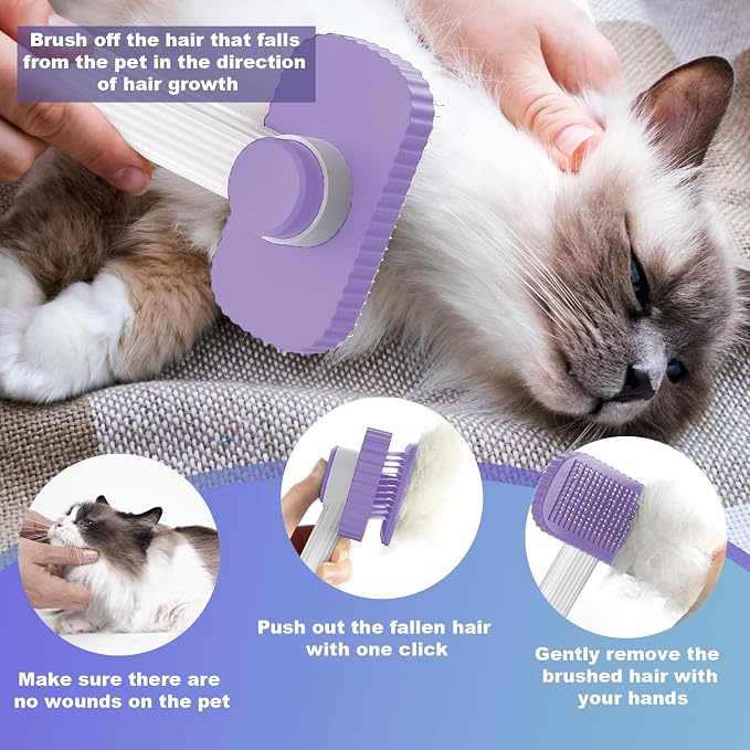 Cat brush, Cat Brush for Long or Short Haired Cats, Remove Loose Fur and Mats - Image 5