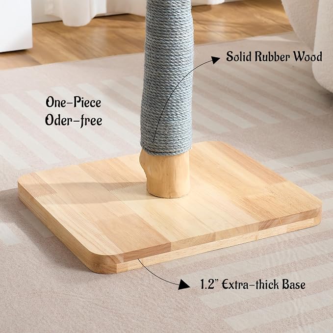 29" Tall Cat Scratching Post for Indoor Cats Adults, Extra-Stable & Natural - Image 4