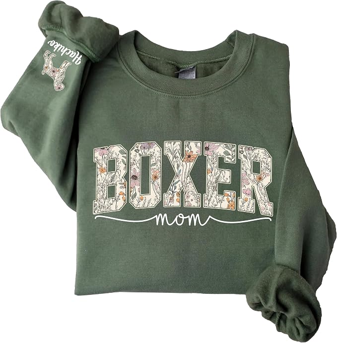 Personalized Dog Mom Sweatshirt, Dog Lover Crewneck, Gift Idea by Unknown