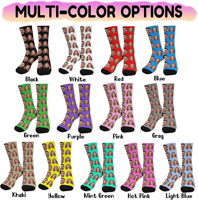 Artsadd Custom Face Socks for Dad Fathers Day Gift Novelty Personalized Photo - Image 3