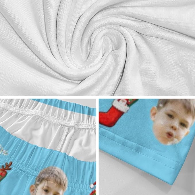 Custom Pajama Pants for Women Men, Personalized 67 Name Photo PJ Family Six - Image 5