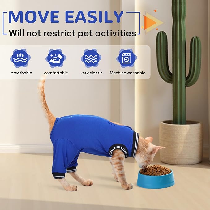 PUMYPOREITY Cat Recovery Suit for Hind Legs, Cat Surgical Spay Suit - Image 3
