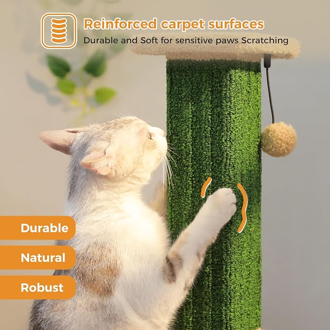 PAWZ Road Carpet Cat Scratching Post 32” Tall Scratching Post - Image 4