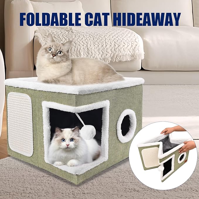 Cat Beds for Indoor Cats, Large Cat Cave Bed - Image 5