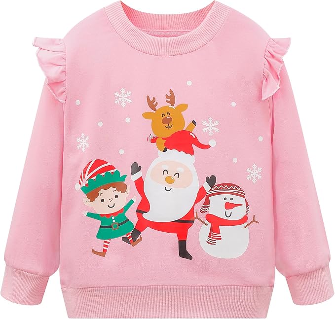 RETSUGO Toddler Baby Girls Sweatshirts Casual Pullover Crewneck Winter Long by RETSUGO