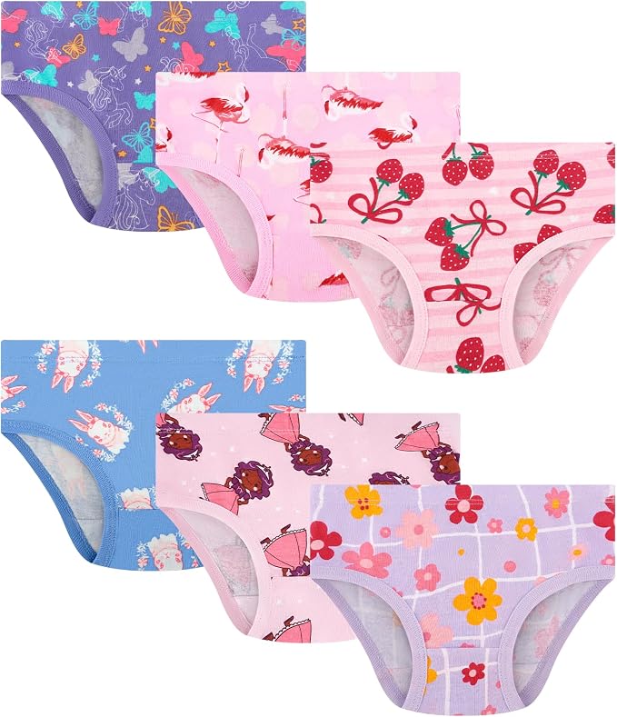 Girls and Toddlers 100% Cotton Underwear Tagless Soft Panties Size 2-3T by JAHSIYI