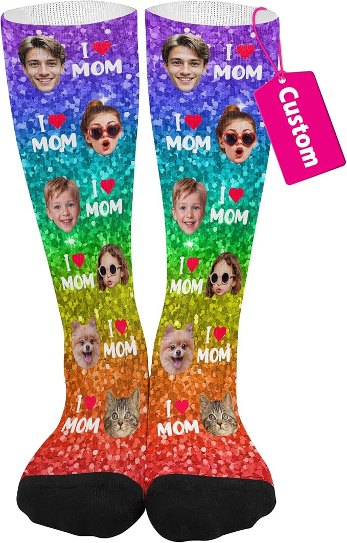 Artsadd Custom Face Socks for Dad Fathers Day Gift Novelty Personalized Photo - Image 4