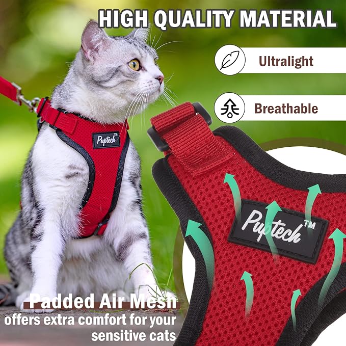 PUPTECK Cat Harness and Leash Set Escape Proof - Image 2
