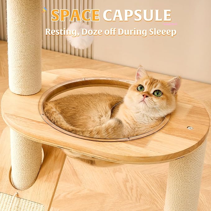 HITTITE Solid Wood Cat Tree Tower - Image 5
