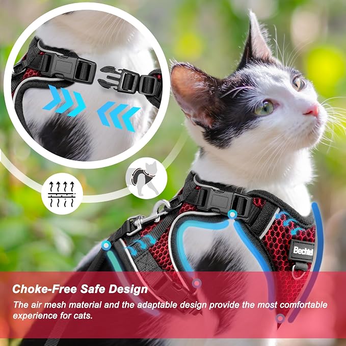 Cat Harness and Leash for Walking Escape Proof Soft Adjustable Cat Leash - Image 2