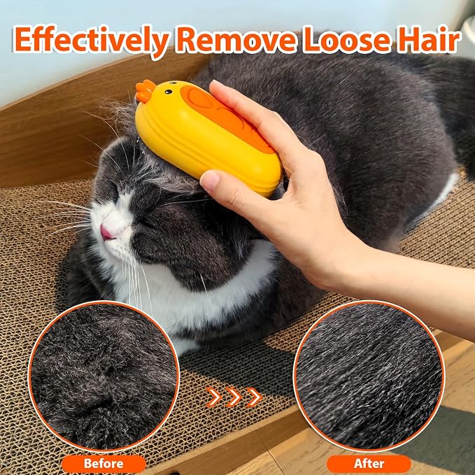 Cat Steam Brush with Release Button, 3 in 1 Rechargeable Pet Spray Water Comb - Image 7
