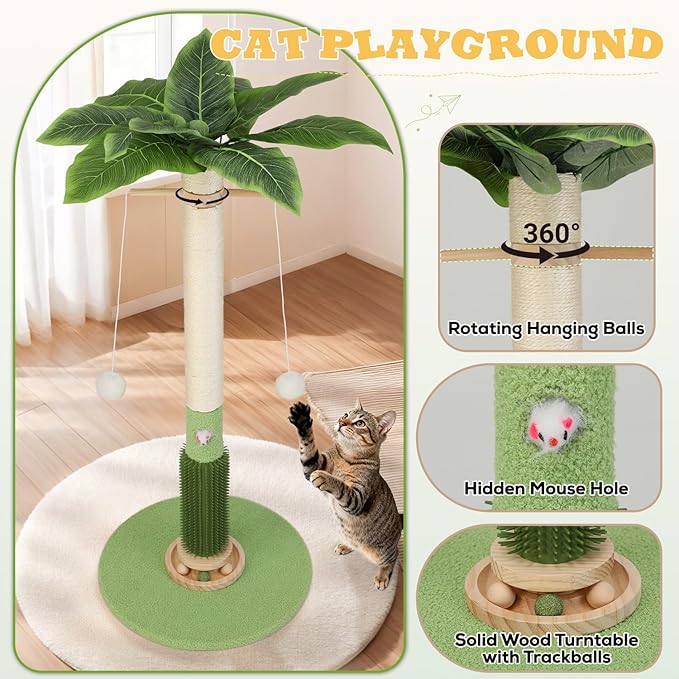 Cat Scratching Post, 37.5'' Tall Sisal Cat Tree Scratching Post - Image 3