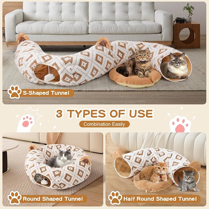 Cat Tunnel Bed for Indoor Cats, Cat Donut Tunnel - Image 6