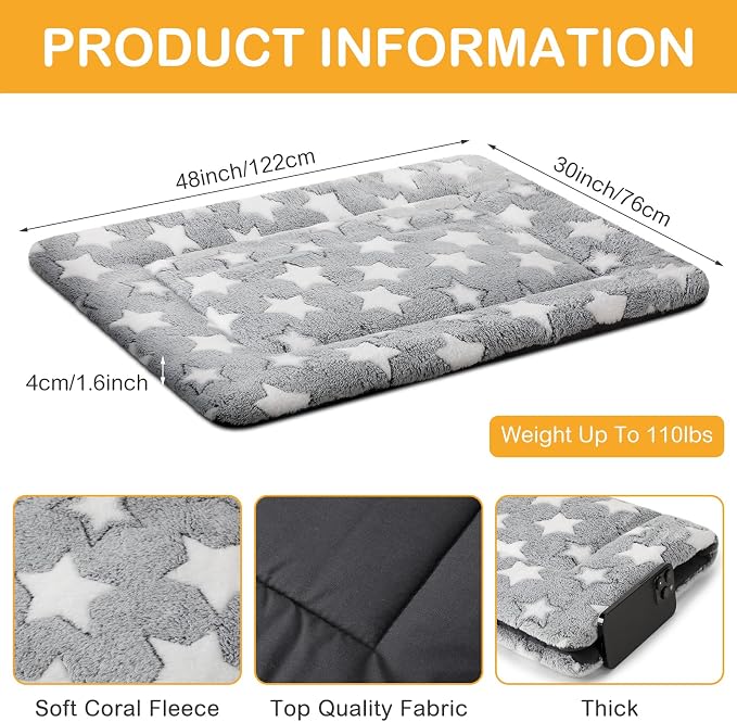 VitalCozy 4 Pcs Dog Crate Pads, Ultra Soft Warm Washable Anti-Slip Kennel Bed - Image 2
