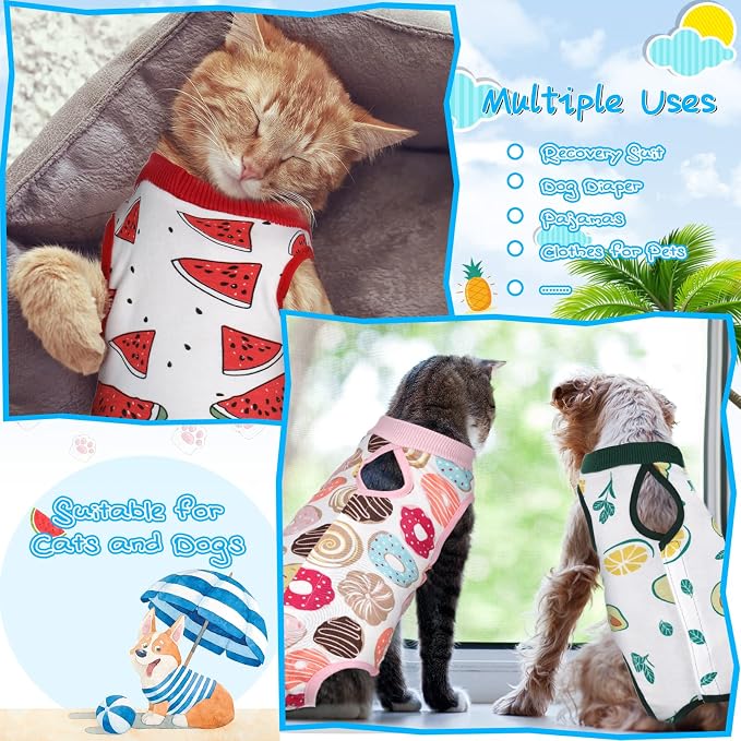 Nuanchu 3 Pieces Cat Recovery Suit Kitten Recovery Suit E-Collar Alternative - Image 2