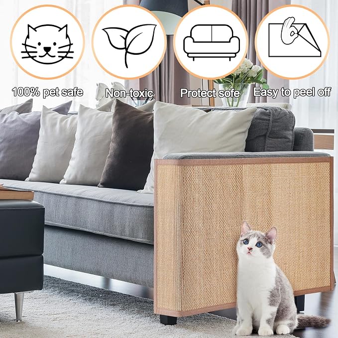 Newwiee 2 Pcs Cat Scratch Furniture Protector Mat Sofa Couch Protector - Image 5