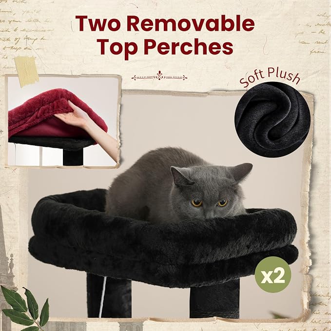 Tall Cat Tree, Large Cat Tower for Adult Cats, 80.7'' Heavy-Duty Cat Tree House - Image 5