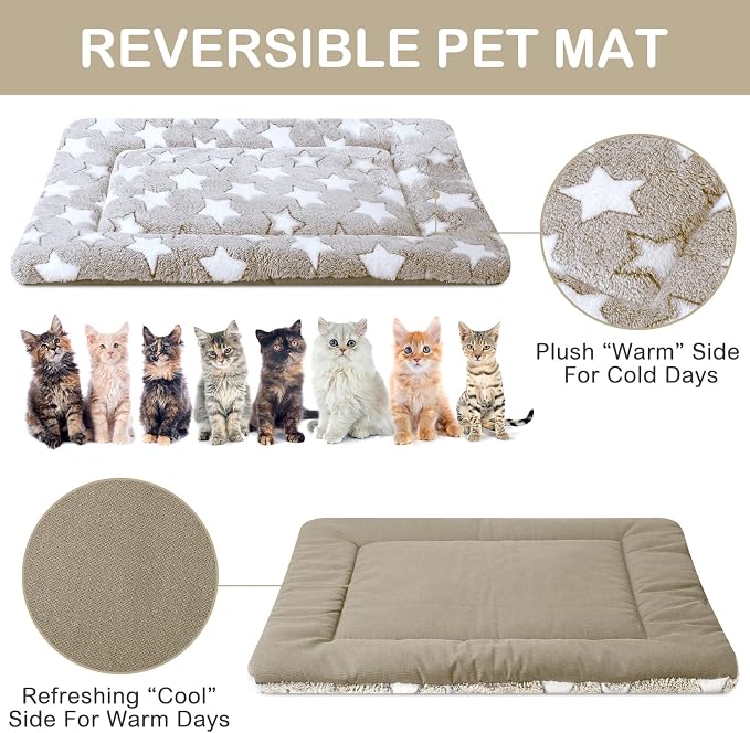 VitalCozy 4 Pcs Dog Crate Pads, Ultra Soft Warm Washable Anti-Slip Kennel Bed - Image 3