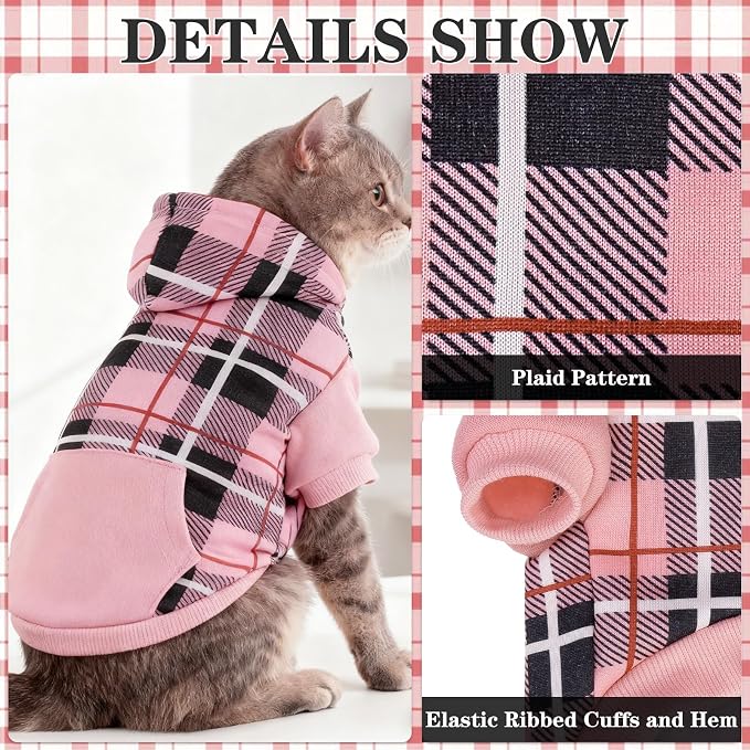 EXPAWLORER Plaid Cat Hoodie - Image 4