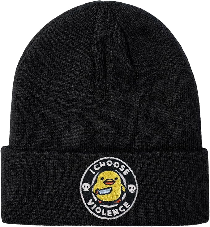 Funny Beanies Warm Knit Hats Fall Winter Black Hip Pop Knit Hat Cap by PBGTYWD