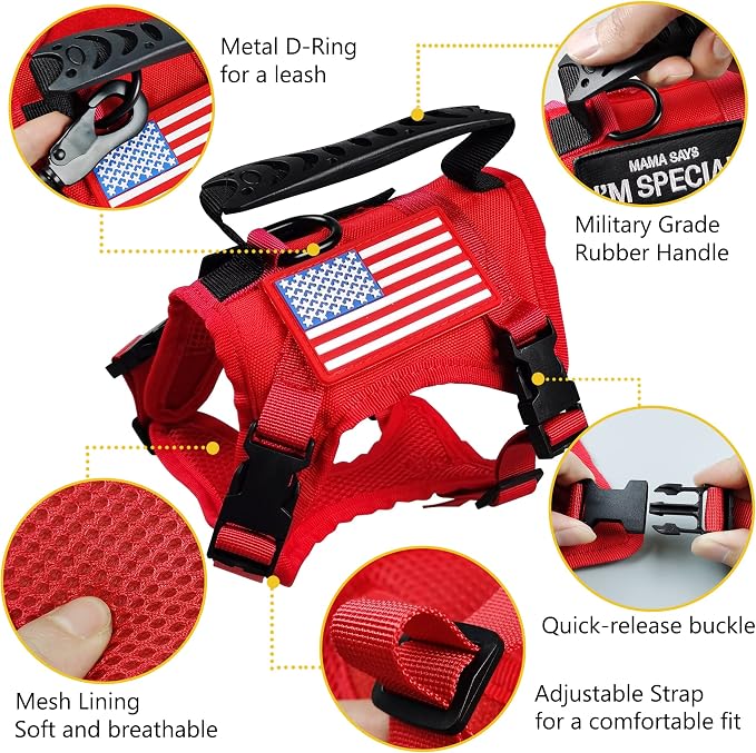 Tactical Cat Harness and Leash for Walking Escape Proof, Adjustable Military K9 - Image 2