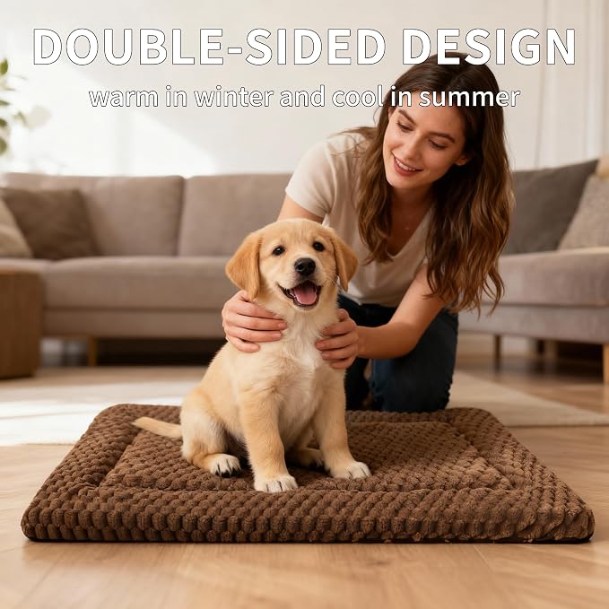 Dog Bed Mat, Reversible & Ultra Soft Kennel Pad-Machine Washable Pet Bed - Image 6