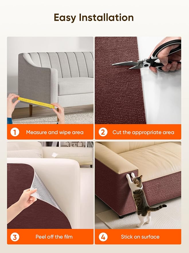 Cat Scratch Mat Furniture Protector, Eco-Friendly DIY Trimmable Self-Adhesive - Image 7