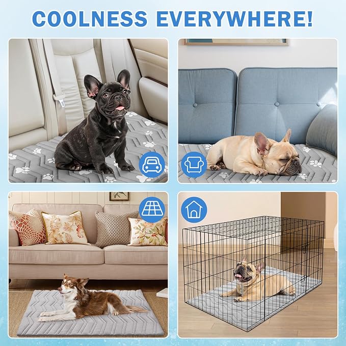 SCENEREAL Dog Cooling Mat for Crate, Thicken Self-Cooling Dog Pad Reversible - Image 2