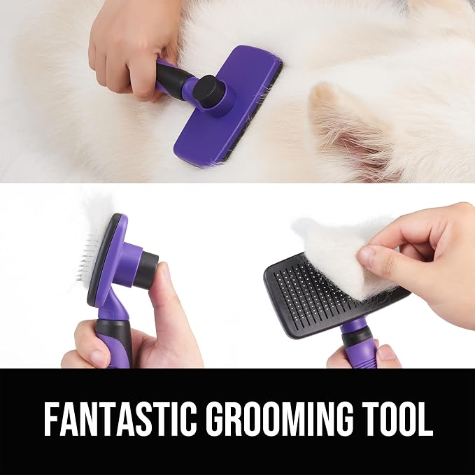 Self Cleaning Slicker Brush for Dogs& Cats, Skin Friendly Grooming Brush for - Image 3