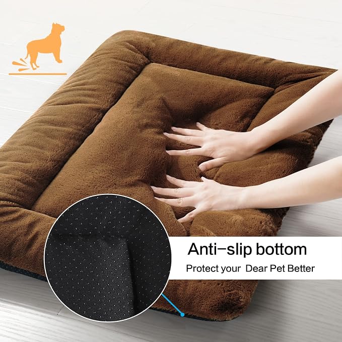 VERZEY Dog Bed, Ultra Soft Faux Fur Dog Crate Pad - Image 6