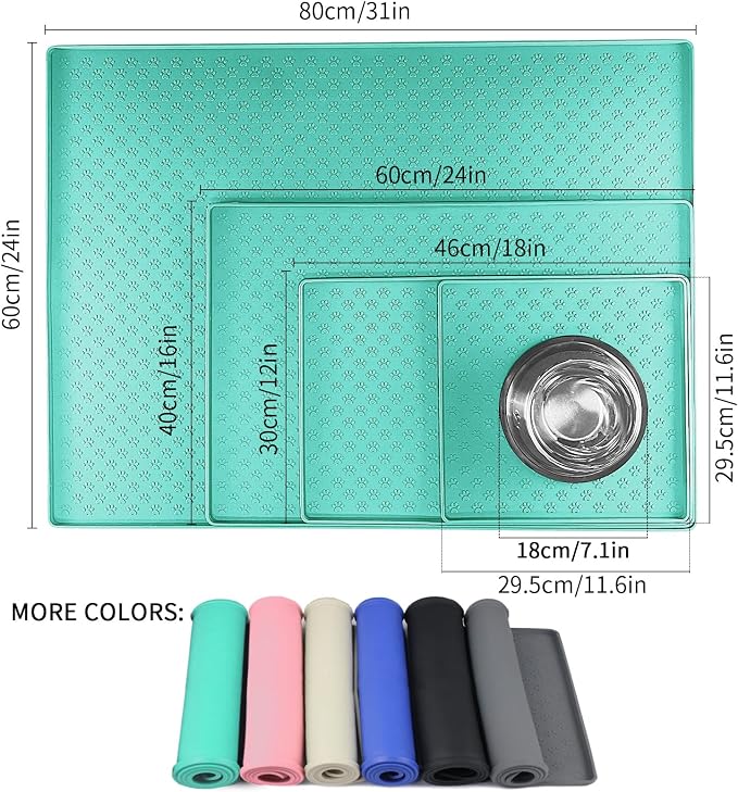 Ptlom Pet Placemat for Dog and Cat, Mat for Prevent Food and Water Overflow - Image 2
