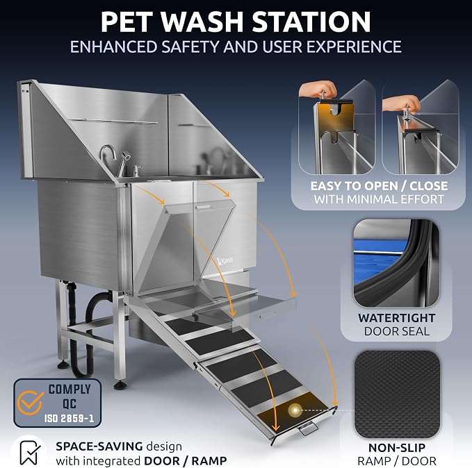 KANIS Professional Dog Washing Station 304 Stainless Steel Pet Wash Sink - Image 4