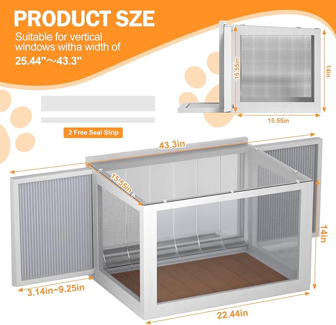 Cat Window Box Catio, Outdoor Indoor Cat Enclosure - Image 4