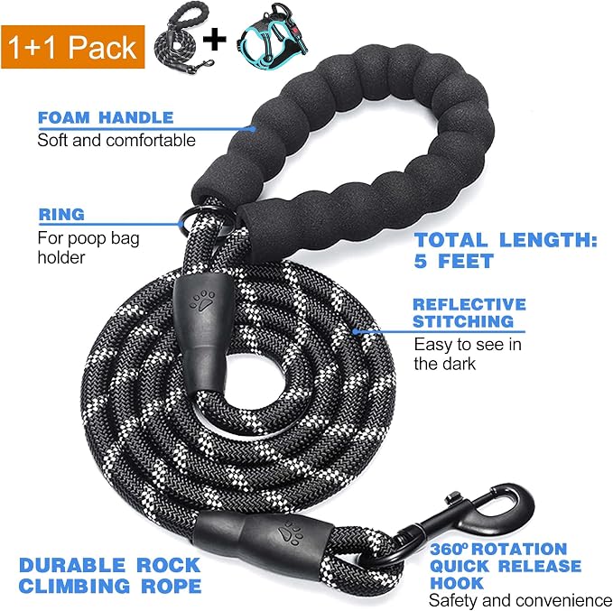 No Pull Dog Harness Adjustable Reflective Oxford Easy Control Medium Large Dog - Image 2