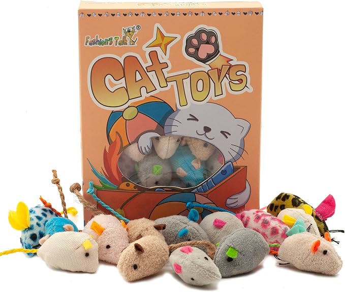 Fashion's Talk Mouse Cat Toys Soft Plush Catnip Mice Assorted Style Variety - Image 7