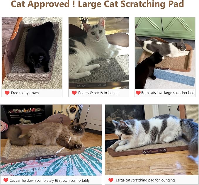 NATUYA Cat Scratcher Cardboard Lounge Bed, 24 Inch Large Cats Scratching Board - Image 4