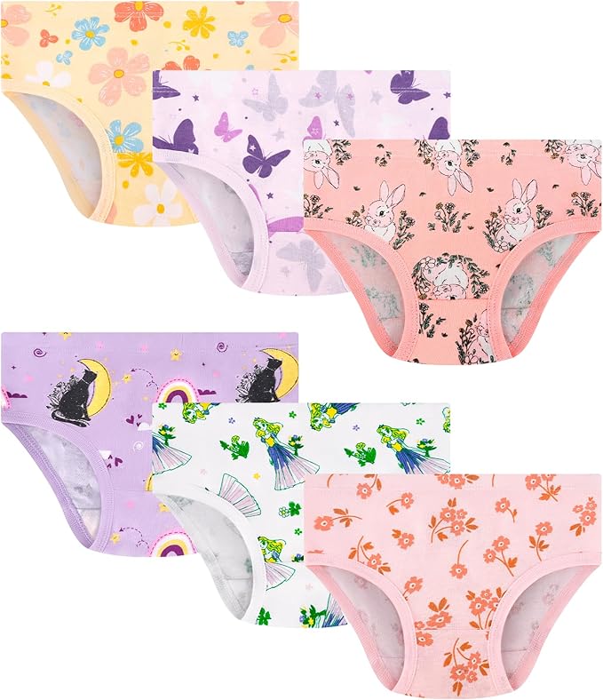 Girls and Toddlers 100% Cotton Underwear Tagless Soft Panties Size 2-3T by JAHSIYI