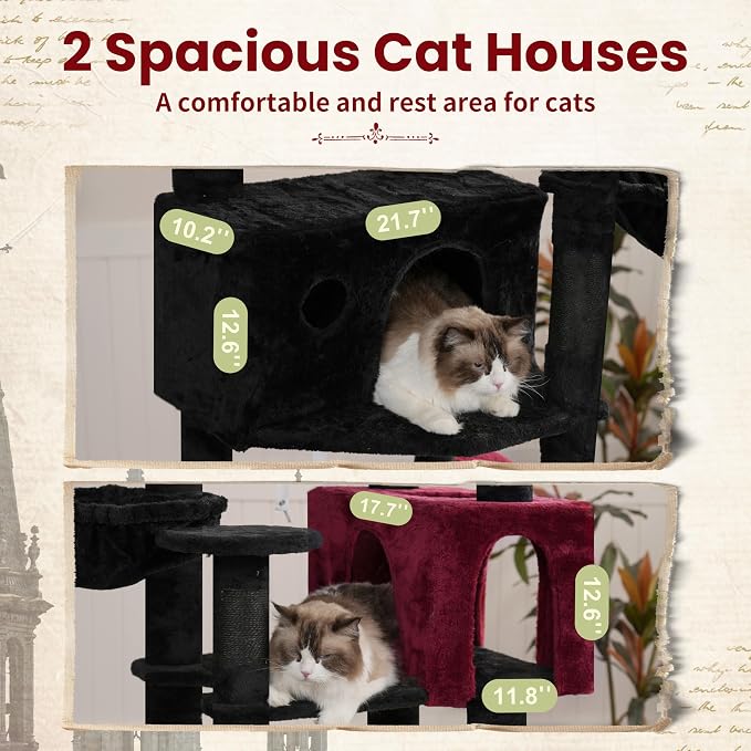 Tall Cat Tree, Large Cat Tower for Adult Cats, 80.7'' Heavy-Duty Cat Tree House - Image 2
