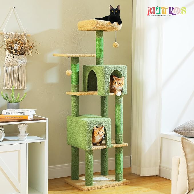 Cactus Cat Tree, 62-Inch Tall Multi-Level Cat Tower - Image 2