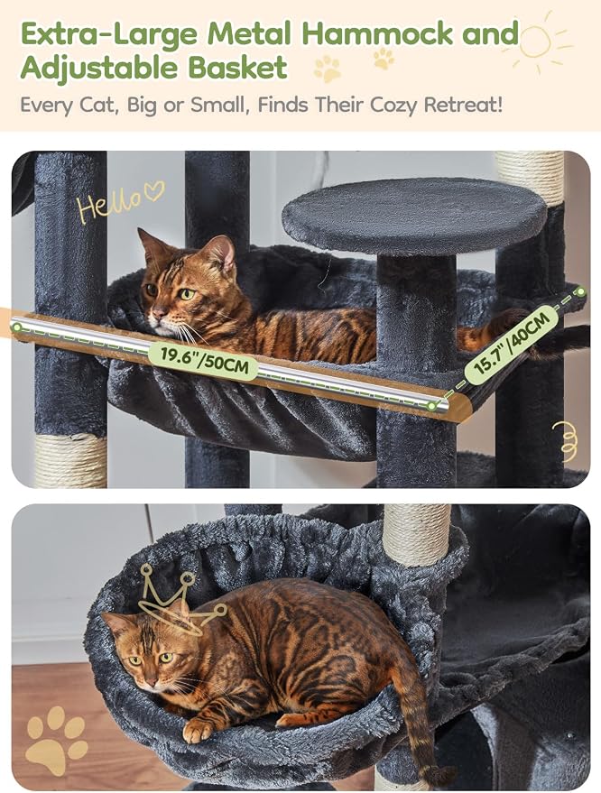 Taoqimiao 76-Inch Cat Tree XXL for Large Cats, Giant Cat Tower - Image 2
