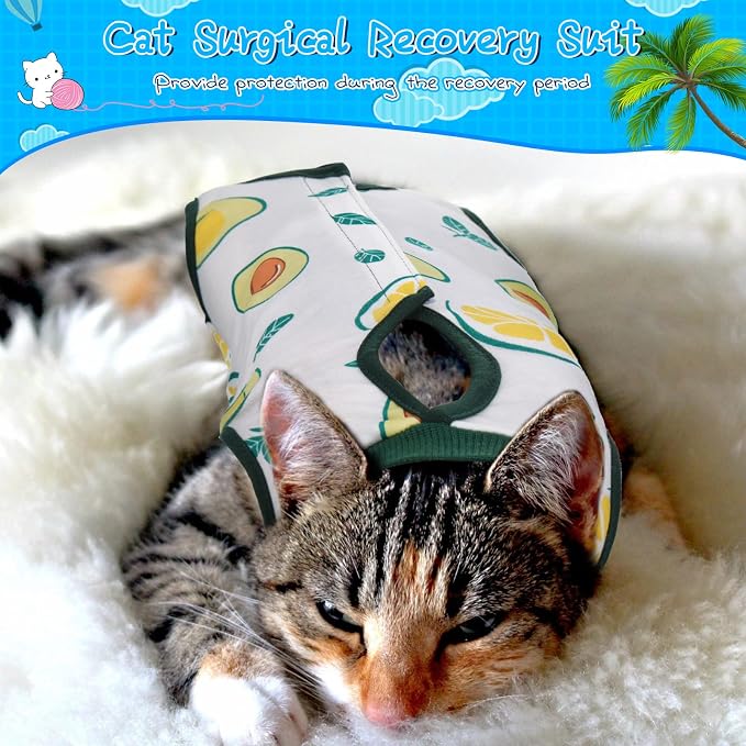 Nuanchu 3 Pieces Cat Recovery Suit Kitten Recovery Suit E-Collar Alternative - Image 5