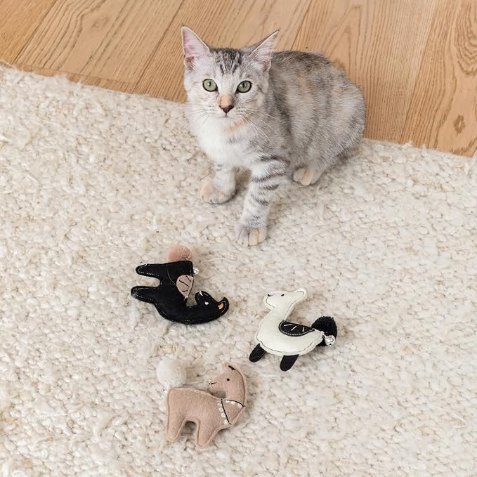 Fringe Studio Llamas JUST SAY Cat Toy Mini Sets of 3, PetShop Collection - Image 2