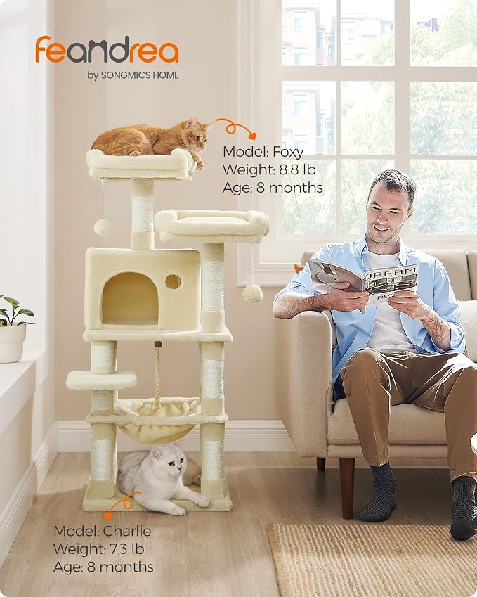 Feandrea Cat Tree, 44.1-Inch Cat Tower - Image 2